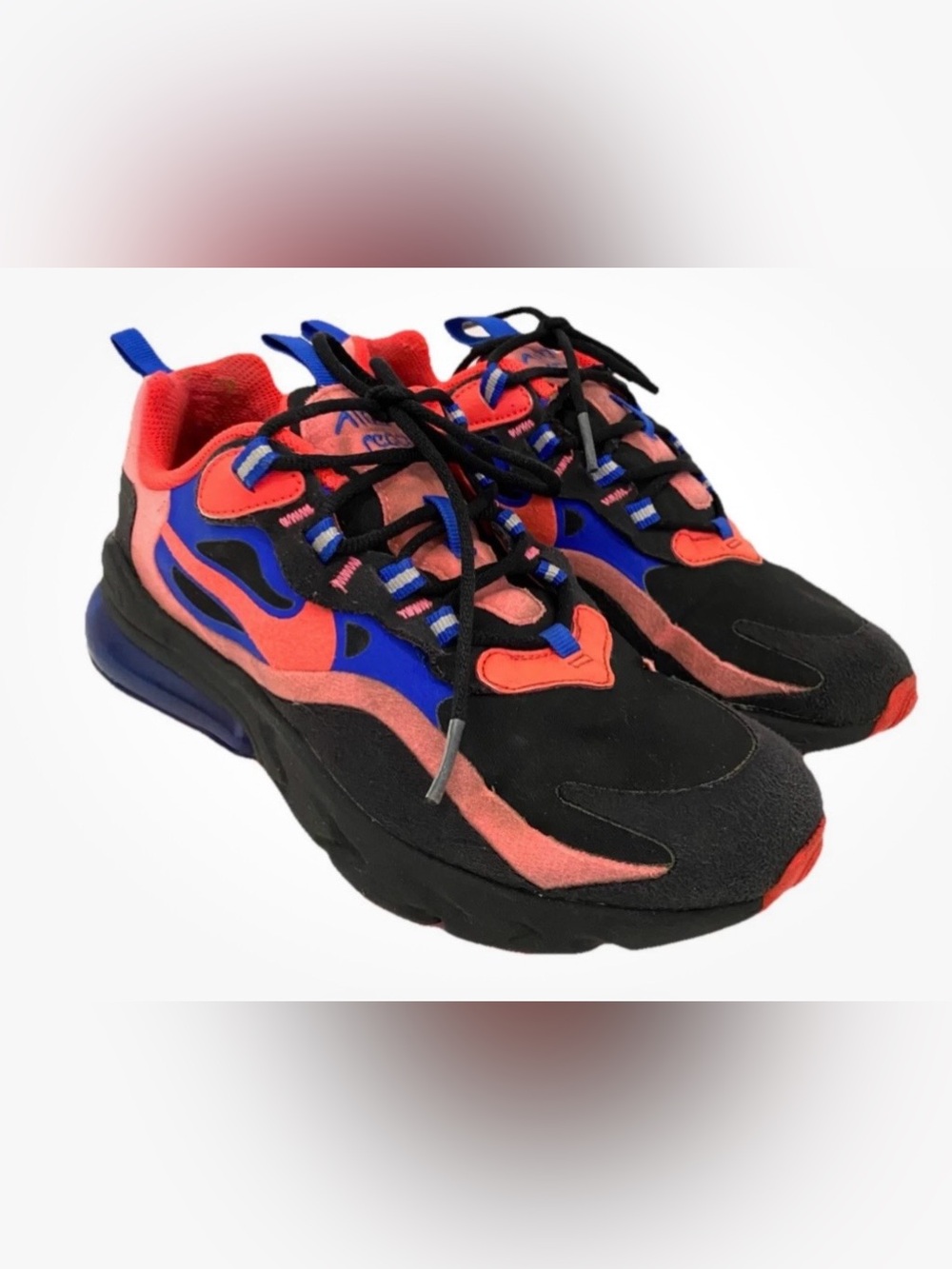 Nike Kids Black Sneakers with Pink and Blue Accents